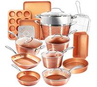 Collection Gotham Steel Hammered Copper - Ensemble de 20 ustensiles de cuisine et de cuisson de qualité supérieure avec revêtement en cuivre antiadhésif