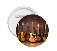 Collection Guitare - Épingle ronde en émail - Badge en alliage métallique pour veste, sac, idée cadeau., Small, Plastique