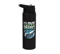 Collection I Love Sharks Enthusiast Stainless Steel Insulated Water Bottle