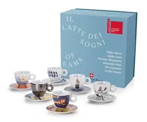 Collection Illy Art : Tasses à cappuccino avec soucoupes BIENNALE 2022, 6 x 160 ml