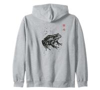 Collection Japonaise Sumi-e, Encre lavée, Art de la Faune, Grenouille arboricole Sweat à Capuche