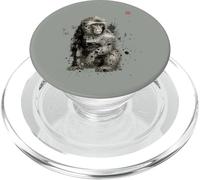 Collection Japonaise Sumi-e, Encre lavée, Art de la Faune, Macaque PopSockets PopGrip pour MagSafe