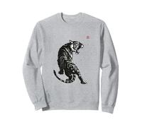 Collection Japonaise Sumi-e, Encre lavée, Art de la Faune, Tigre Sweatshirt