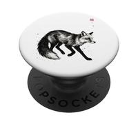 Collection Japonaise Sumi-e Lavé à l'encre Wildlife Art Ezo Red Fox PopSockets PopGrip Adhésif