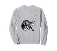 Collection Japonaise Sumi-e Lavé à l'encre Wildlife Art Ezo Red Fox Sweatshirt