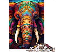 Collection Jigsaw 1000 pièces Puzzles pour Adultes éléphant psychédélique Puzzle en Bois Adultes et Enfants Relax Puzzles Games-Brain Teaser Puzzle 1000pcs(50x75cm)