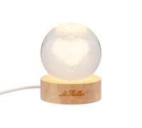 Collection lampe verre base en métal décoration bonbonnière 2026 idée cadeau style moderne complément décoration maison bureau élégant durable (globe diam.6 cm, cœur)