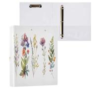 Collection of Spring Wild Flowers Classeur à 3 anneaux en D A4 avec 200 feuilles pour enfants, fournitures scolaires, femmes, hommes et bureau