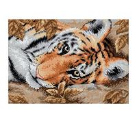Collection or Petite séduisant tigre compté Cross Stitch -7"X 5"
