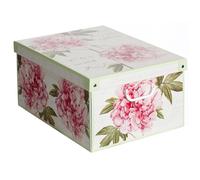Collection Peonie Pivoines Boite de Rangement avec Couvercle, Boite en carton, Rangement Vetement, Rangement Chambre, Bureau, Panier de Rangement, Organisateur Tiroir, Boite Cadeau, LARGE