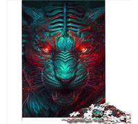 Collection Puzzle Tigre Monstre Bleu Puzzle 1000 pièces Puzzle en Bois Adultes et Enfants Jeu de Puzzle Familial Cadeaux d'anniversaire 1000 pièces (50x75 cm)