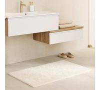 Collection Schöner Wohnen Tapis de Bain 40 x 60 cm - réversible - Lavable - 100% Coton - Coloris uni - crème