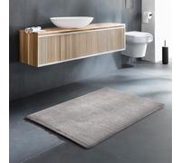 Collection Schöner Wohnen Tapis de Bain 40 x 60 cm - réversible - Lavable - 100% Coton - Coloris uni - Gris Clair