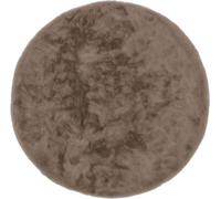 Collection SCHÖNER WOHNEN Tapis moderne en fourrure synthétique TENDER Cappuccino 120 cm Ø