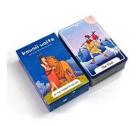 Collection tarot fantaisie contemporaine unisexe - Jeu de cartes néo-classique vibrant pour l'année académique du mysticisme Femme serrant un lion dans ses bras,Lune SoleilPapetier