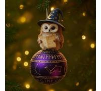 Collection Wildlife Wonders 2026 Décoration de Noël en acrylique 2D vive, décorations de Noël (chouette)