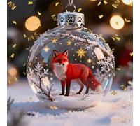 Collection Wildlife Wonders 2026 Décoration de Noël en verre de cristal, décoration de Noël en forme d'animal 3D vive, boules de Noël en plastique transparent, décoration d'arbre d'hiver de luxe en