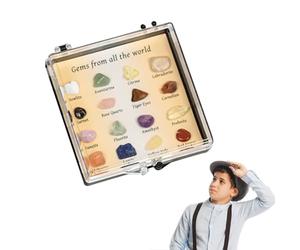 Collections de Rock pour - Boîte d'échantillons de Collection Naturelle pour | Kit éducatif de spécimen de Collection De, spécimen de Pierres précieuses Mixtes pour Cadeau