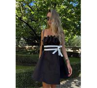 Collective The Label The Label Black Sleeveless Bow Mini-Dress Noir 10 (S) Female