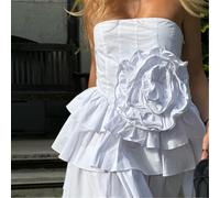 Collective The Label The Label White Frill Layered Mini-Dress Blanc 12 (M) Female