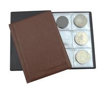 COLLECTOR Classeur pour 48 Grandes Pièces - Compatible avec Crown, 5 Pound, 5€, 10€, 20€, 25€, 30€ et 50€ (Diamètre 30-45 mm) (BRUN)