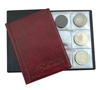 COLLECTOR Classeur pour 48 Grandes Pièces - Compatible avec Crown, 5 Pound, 5€, 10€, 20€, 25€, 30€ et 50€ (Diamètre 30-45 mm) (ROUGE)