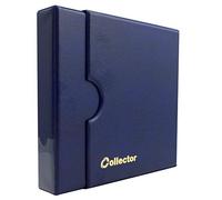 Collector Coin Album IN CASE for 200 MEDIUM sizes coins 50p 50 pence £1 £2 €1 €2 - 10 pages and red dividers - BLUE