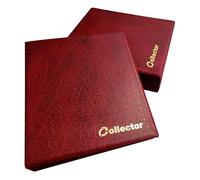 Collector Coin Album IN CASE for 280 MEDIUM sizes coins 50p 50 pence £1 £2 €1 €2 - 10 pages and red dividers - RED