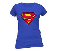 Collectors Mine - T-Shirt Femme - SUPERMAN-LOGO (WOMENS) - Bleu (Blau) - Taille: S