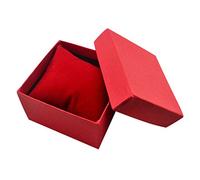 collectsound Boîte de rangement carrée en carton pour montres, bracelets et bijoux avec coussin - Rouge
