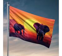 College Dorm Decor Funny Elephants At Sunset In The Wild Flag Bar For Man Cave Cool Flags Room Guys (30 x 45 cm)