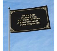 College Dorm Room Flag Dear Dad: Thanks For Putting Up With A Bratty Child… Love-Your Favorite Flag Man Cave Rules Happy Camper Gifts (couleur : couleur, taille : 60 x 90 cm)