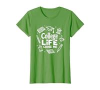 College Life Chose Me Étudiant Humour Academic Icônes T-Shirt, Femme, Herbe, L