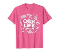 College Life Chose Me Étudiant Humour Academic Icônes T-Shirt, Homme, Rose Chiné, L