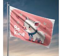 College Room Decor For Guys Be Kind: A Heartwarming Message From The Pig Flag Flags For Man Cave Office Decor For Men (152 x 244 cm)