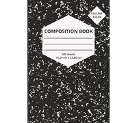 College Ruled Composition Notebook, Black 6 x 9 Composition Notebook, 200 sheets: Perfect For Schools, Journal use, Art, Recipes, Holiday Recipes, etc.