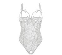 Collège sexy Vêtements Une pièce Dentelle Femmes Dentelle Pajamas Sous-vêtements Maîtresse Lingerie, Blanc., S