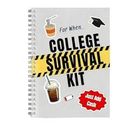 College Survival Guide - Livre interactif et carte de remise de diplôme | Carnet d'université robuste avec poches de rangement pour notes et choses importantes, conseils, activités souvenirs pour