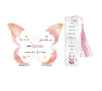 Collègue Amie Cadeaux Femmes Plaque Acrylique Marque-page 2 Pièces Ensemble Cadeau d’Anniversaire Personnalisé Papillon Signe Souvenirs Amitié Rappel Retraite Noël Apprécier Cadeaux pour Elle