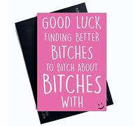 Collègue Leaving Cartes Coworker Drôle Neuf Job Carte Good Luck Bitches Congrats Neuf Job Goodbye Leaving Job Drôle Carte Blague Banta Amusant PC453