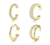 Collenatsy Boucle D'Oreille à Clipser, Boucle RéGlable, Sans Trou D'Oreille, Fausses Boucles Piercing HéLix, Ensemble De Manchette Dans Une BoîTe à Bijoux, Pour Femmes Et Filles Non PercéEs