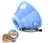 Collerette Chat Anti Léchage et Anti Grattage, Colerette Protection Chat en Tissu Souple, Réglable et Pliable, Fermeture Scratch Bleu,colerette chat anti lechage,collerette chat anti lechage(L)