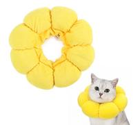 Collerette Chat Anti-Léchage,Katze Schutzkragen Soft,Collerette Chat Souple,Léger Et Confortable,Ajustable,pour Protection Postopératoire Et Parasites,Design Tournesol Adorable