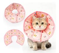 Collerette Chat, Colerette Chat Anti Lechage, Colerette Chats, Souple Confortable Collerette, Tissu Polyester Taille S, Colerette pour Anti Lechage Après Opération, Rose 24.5x28.8cm