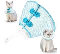 Collerette Chat, Colerette Chats Anti Léchage, Doux Ajustable Collier de Récupération Chat, pour Chats Chaton Empêche de Lécher Les Plaies (S)