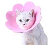 Collerette Chat Collier de récupération en forme de fleur for chat, cône de protection for la guérison des blessures, for chaton, chiot, collier de protection for animaux de compagnie(Color:Pink,Size: