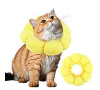 Collerette Chat en Coton Suédé Respirant, Colerette Chat Anti Lechage, Collier de Protection Tournesol pour Anti lechage, Ajustable 4-10cm