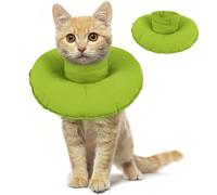 Collerette Chat, Souple Collerette Anti Lechage Collier Anti Grattage Élisabeth Collier Cône de Récupération Chat Donuts Operation(Vert, S)