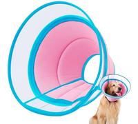 Collerette Chien, Collerette pour Chien Anti Lechage et Grattage, Collerettes Souple Transparente pour Chiens, Ajustable Collier de Récupération Chiens, Cône de Cicatrisation Respirant (Pink, Size 7)