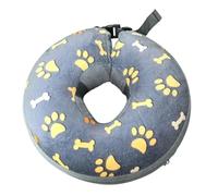 Collerette Chien Collier de récupération for Animaux Compagnie, cône Protection for Chien et Chat après Une Chirurgie, Collier guérison des blessures, Motif Dessin animé Gonflable(Gray,M)